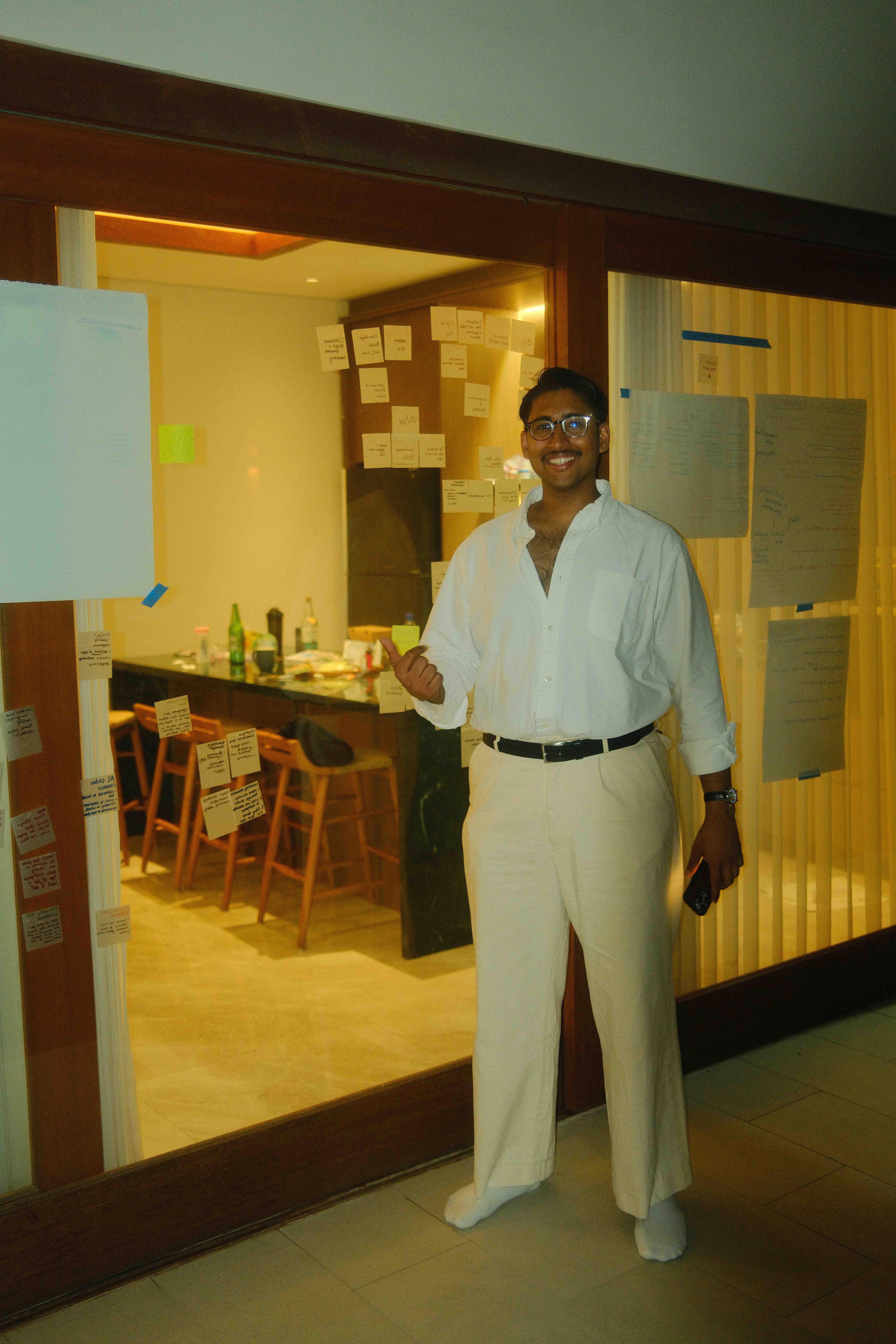 Team member in formal setting