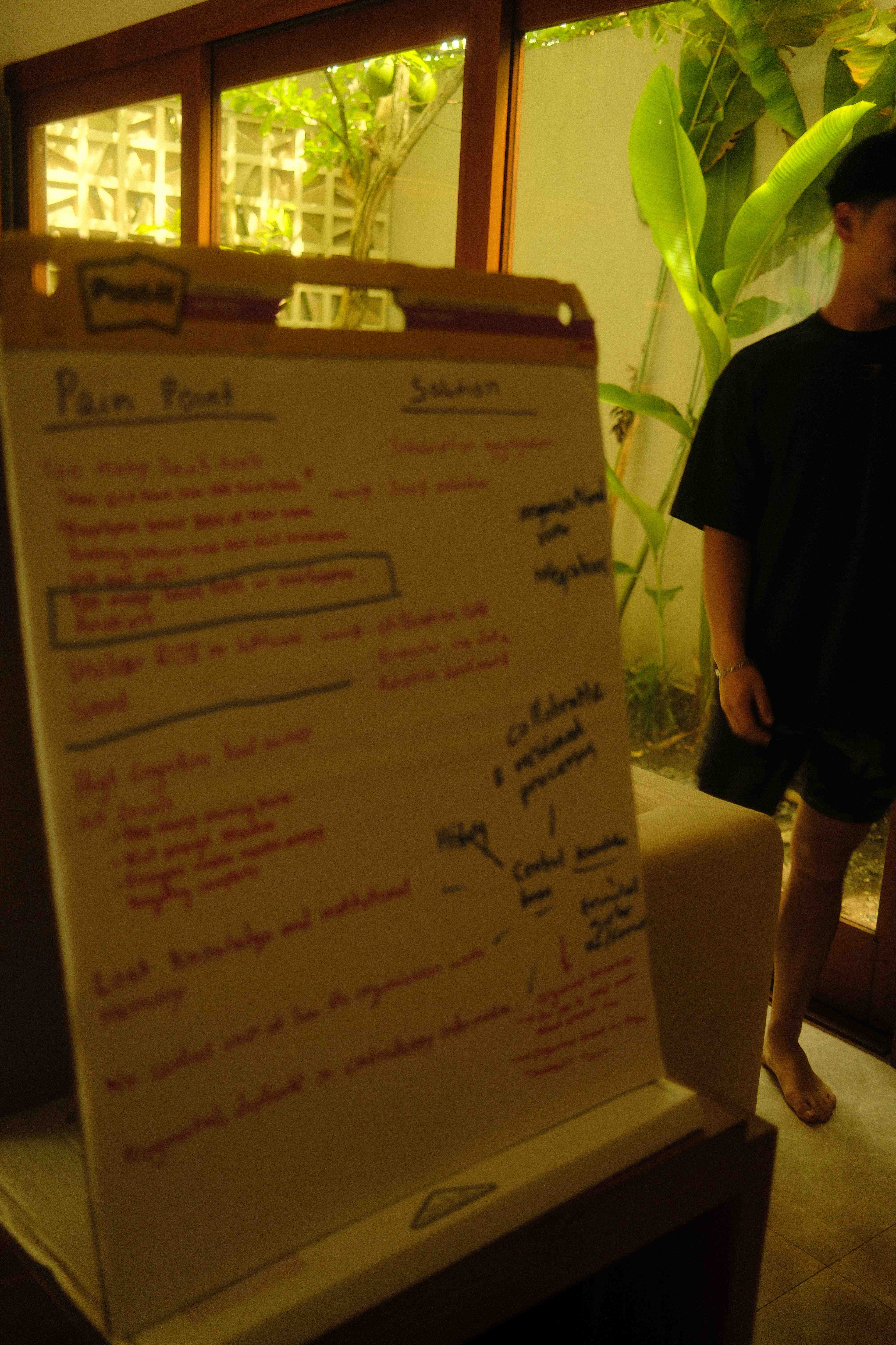 Team member with whiteboard